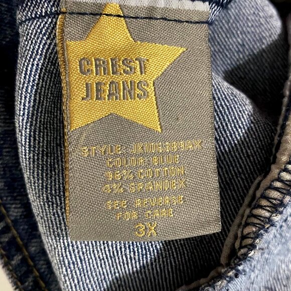 Vintage Crest Jeans Denim Jacket Womens 3X Embellished Y2K Boho Hippie Western - Picture 7 of 9